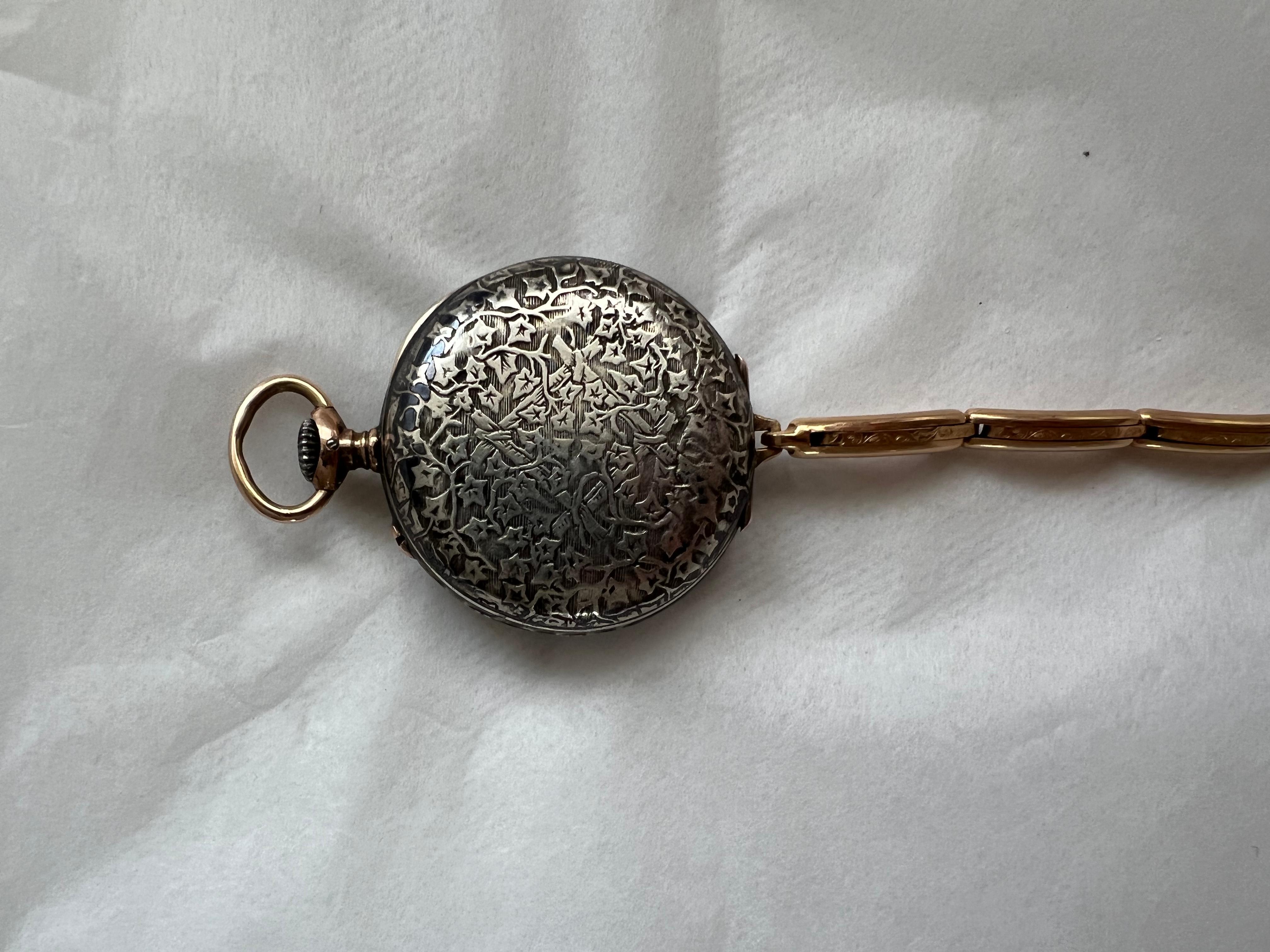 Men's Antique Pocket Watch Silver Case Gold Filled Galt Vintage Estate