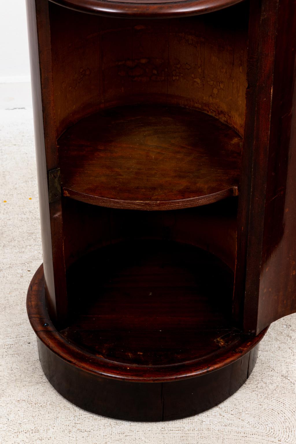 Antique Poe Pedestal Table with Marble Insert For Sale 2