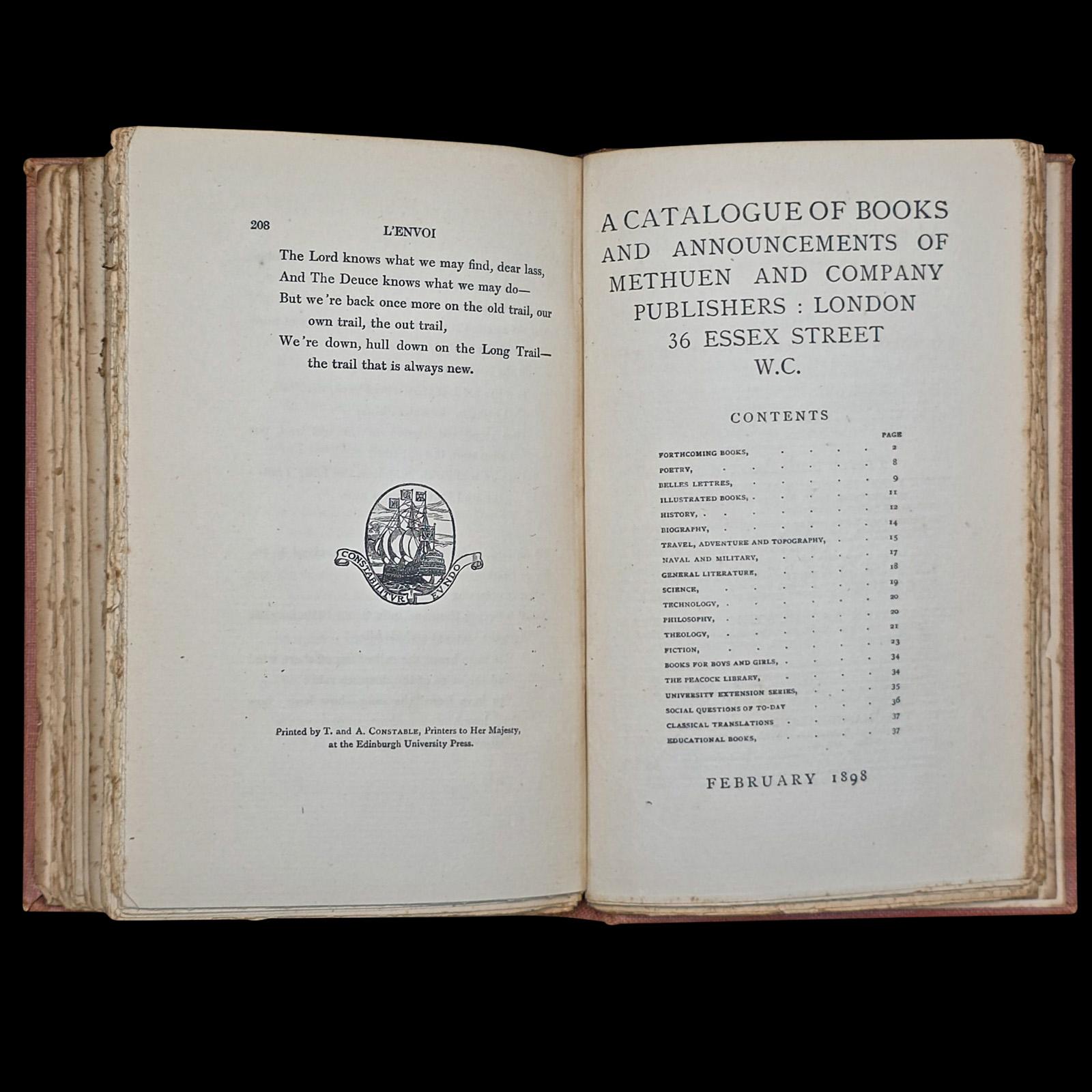 Antike Poesie Buch, Barrack Room Balladen, Rudyard Kipling, Literarische Klassiker im Angebot 3
