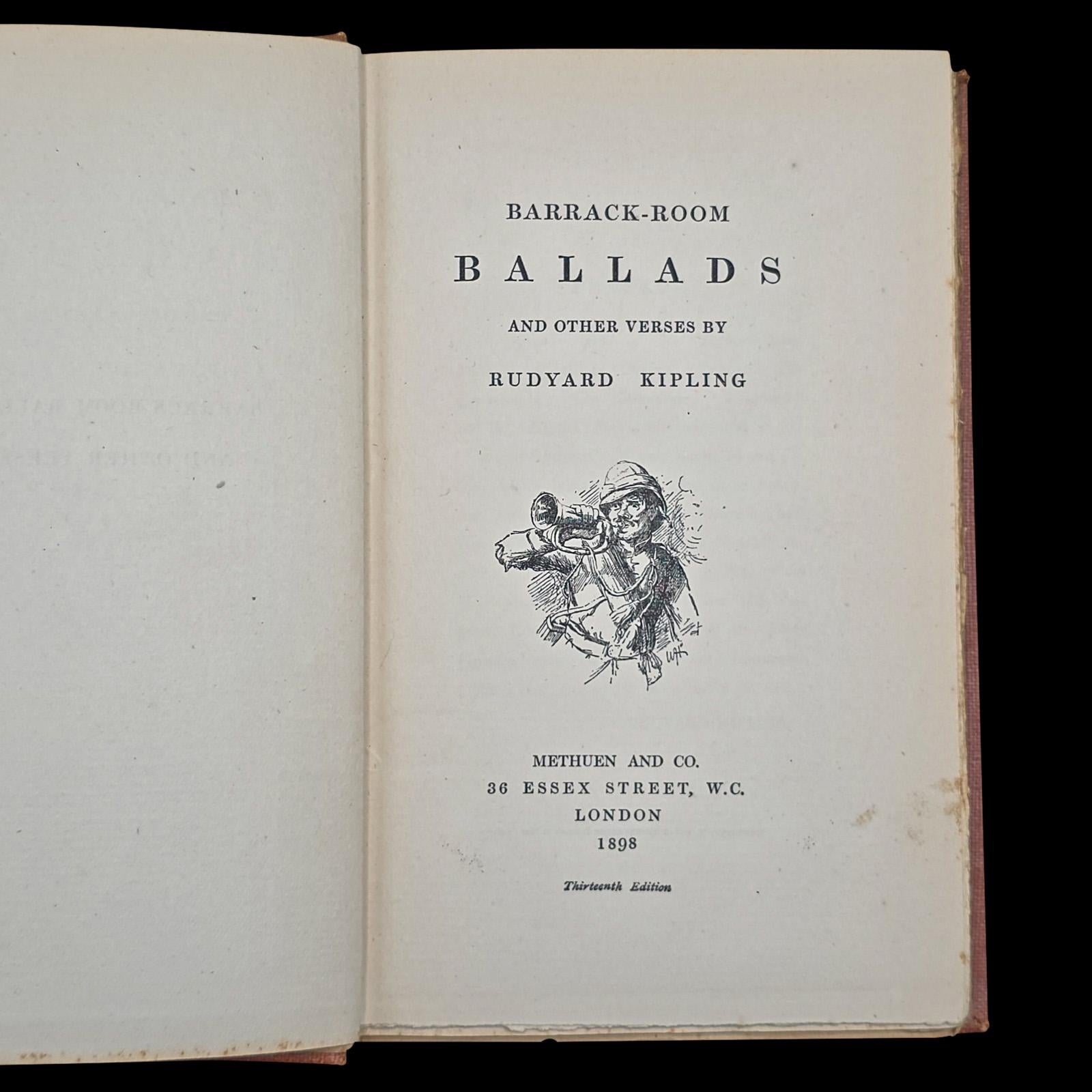 Antike Poesie Buch, Barrack Room Balladen, Rudyard Kipling, Literarische Klassiker (Spätviktorianisch) im Angebot