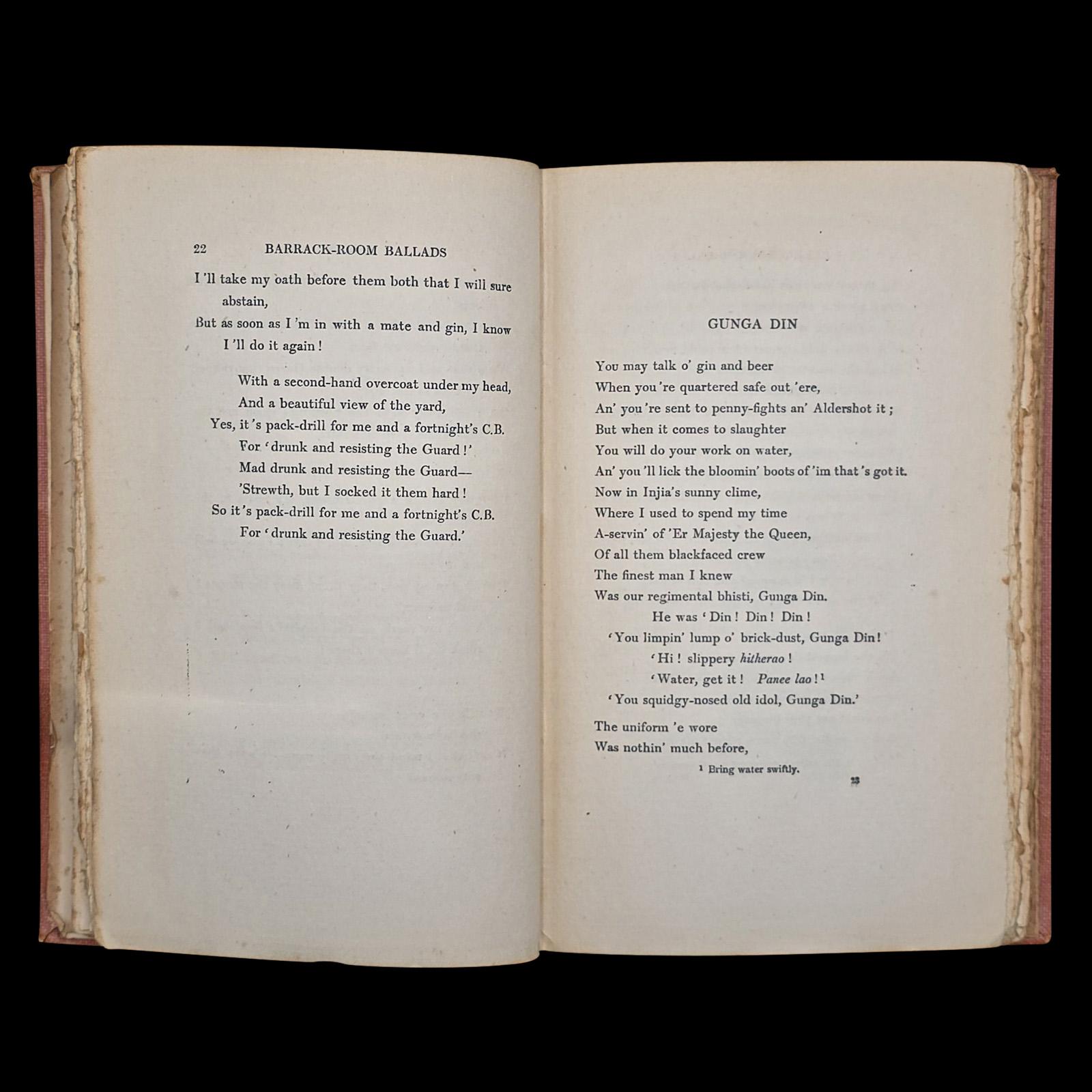 Antike Poesie Buch, Barrack Room Balladen, Rudyard Kipling, Literarische Klassiker im Zustand „Gut“ im Angebot in Hele, Devon, GB