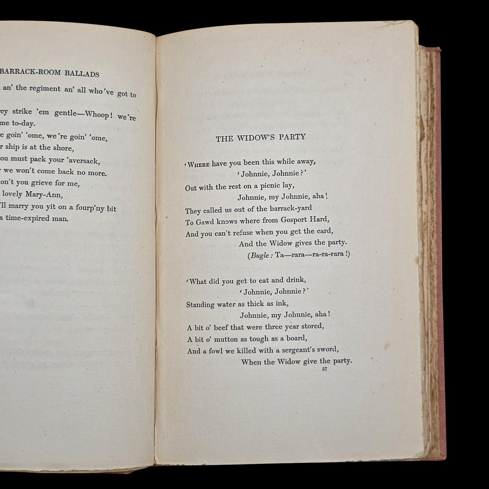 Antike Poesie Buch, Barrack Room Balladen, Rudyard Kipling, Literarische Klassiker (Spätes 19. Jahrhundert) im Angebot