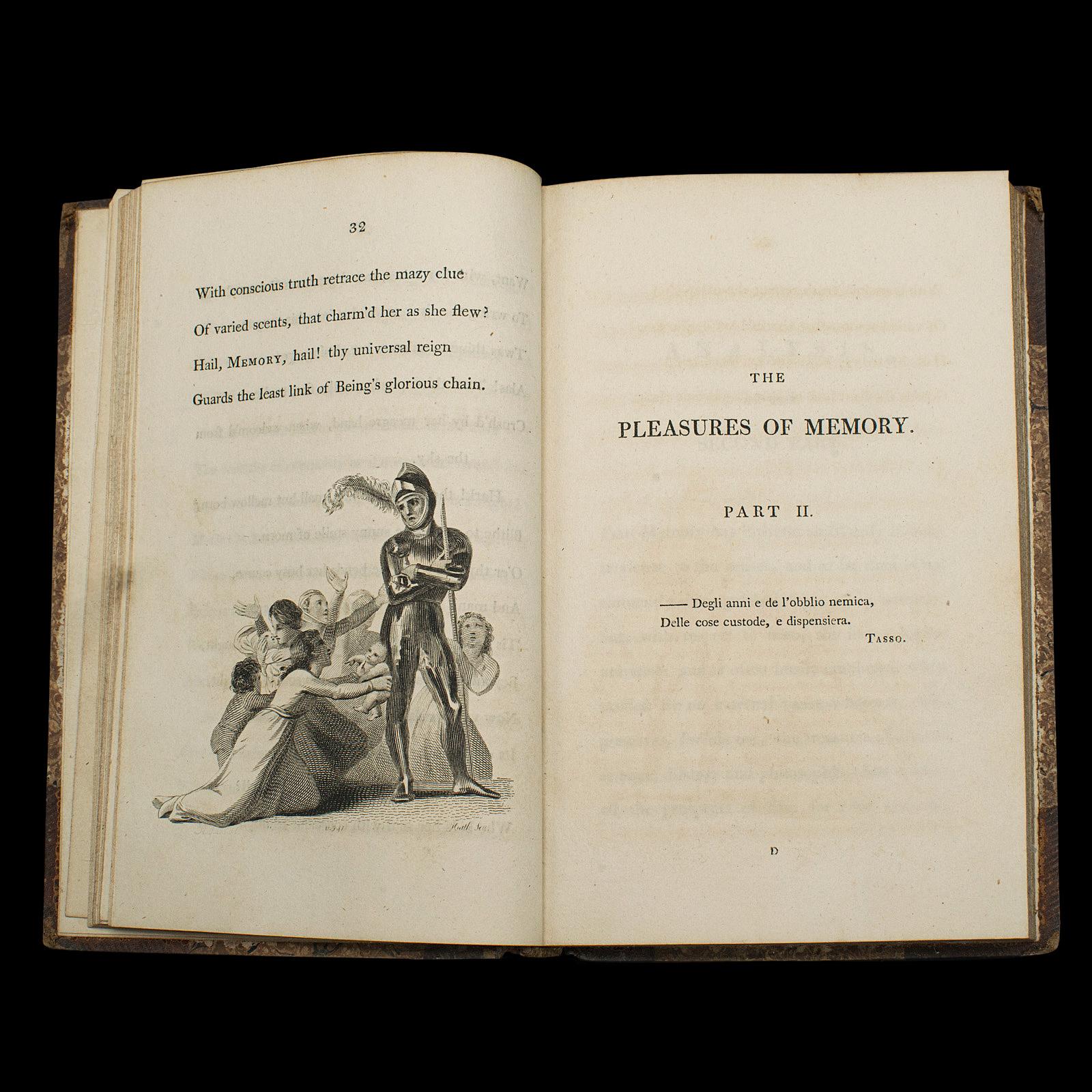 Paper Antique Poetry Book, Pleasures of Memory, Samuel Rogers, English, Georgian, 1803 For Sale