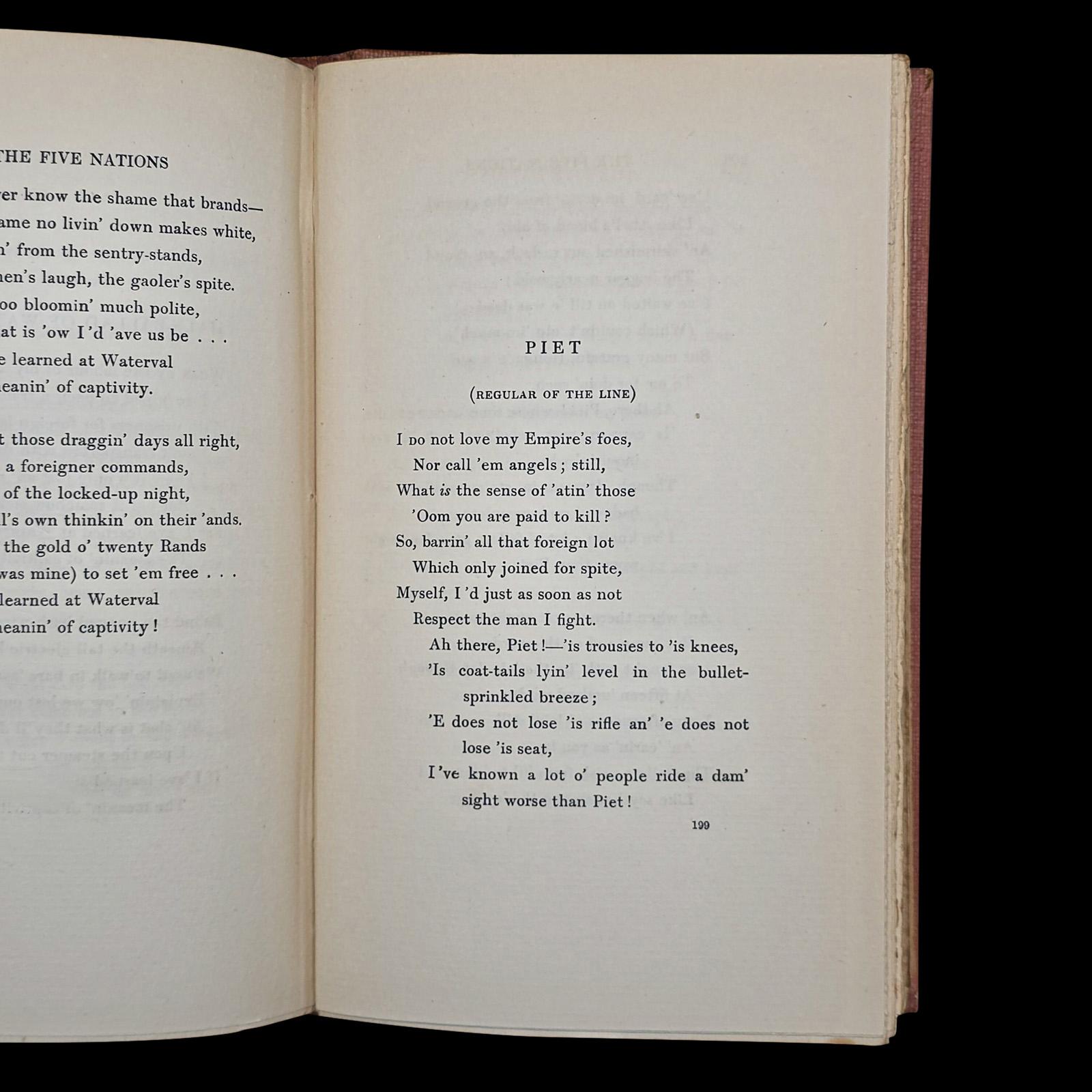 Antique Poetry Book, The Five Nations, Rudyard Kipling, Poems, Literary Classic For Sale 3