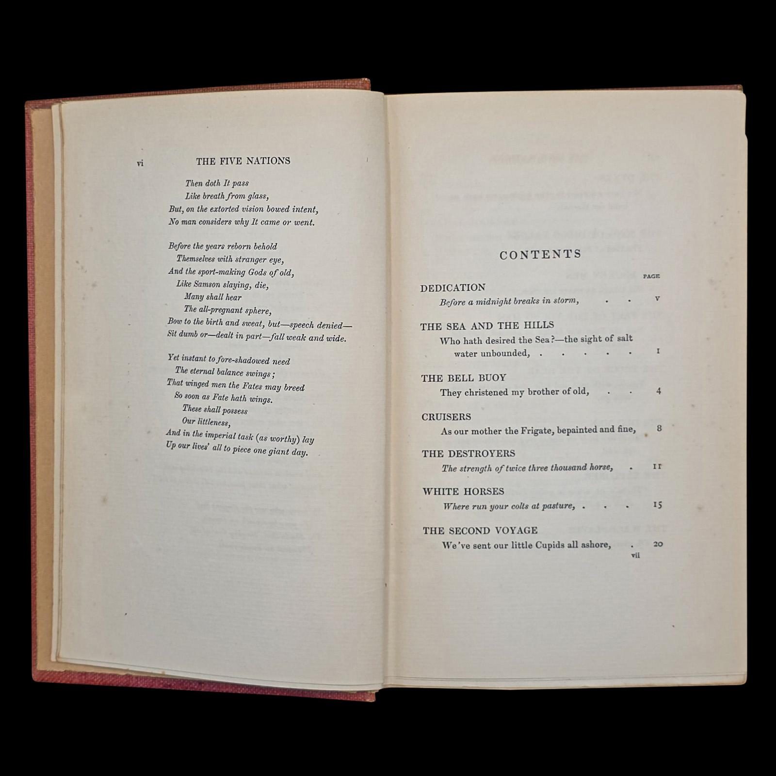 British Antique Poetry Book, The Five Nations, Rudyard Kipling, Poems, Literary Classic For Sale