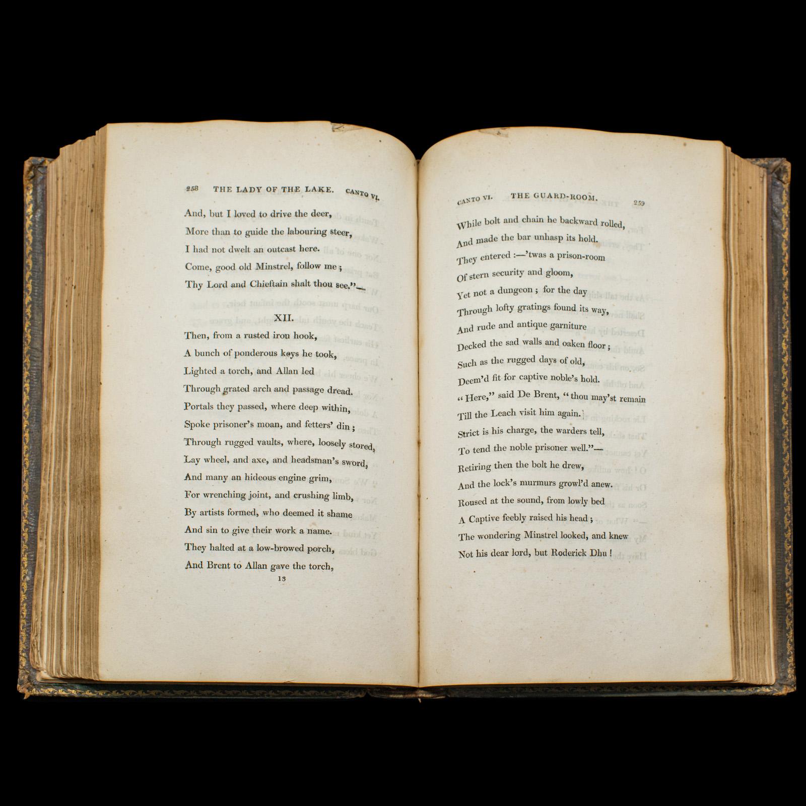 Livre de poésie ancien The Lady Of The Lake, Walter Scott, première édition géorgienne en vente 3