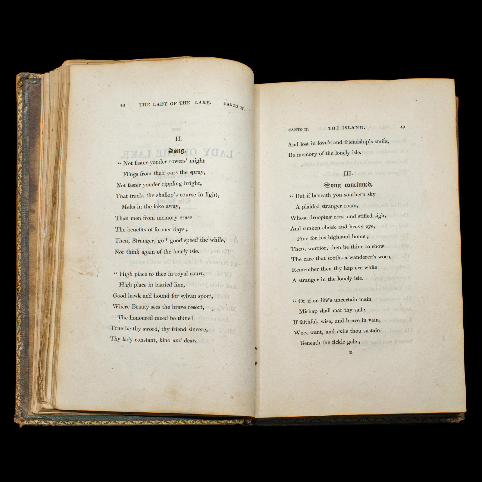 Début du XIXe siècle Livre de poésie ancien The Lady Of The Lake, Walter Scott, première édition géorgienne en vente