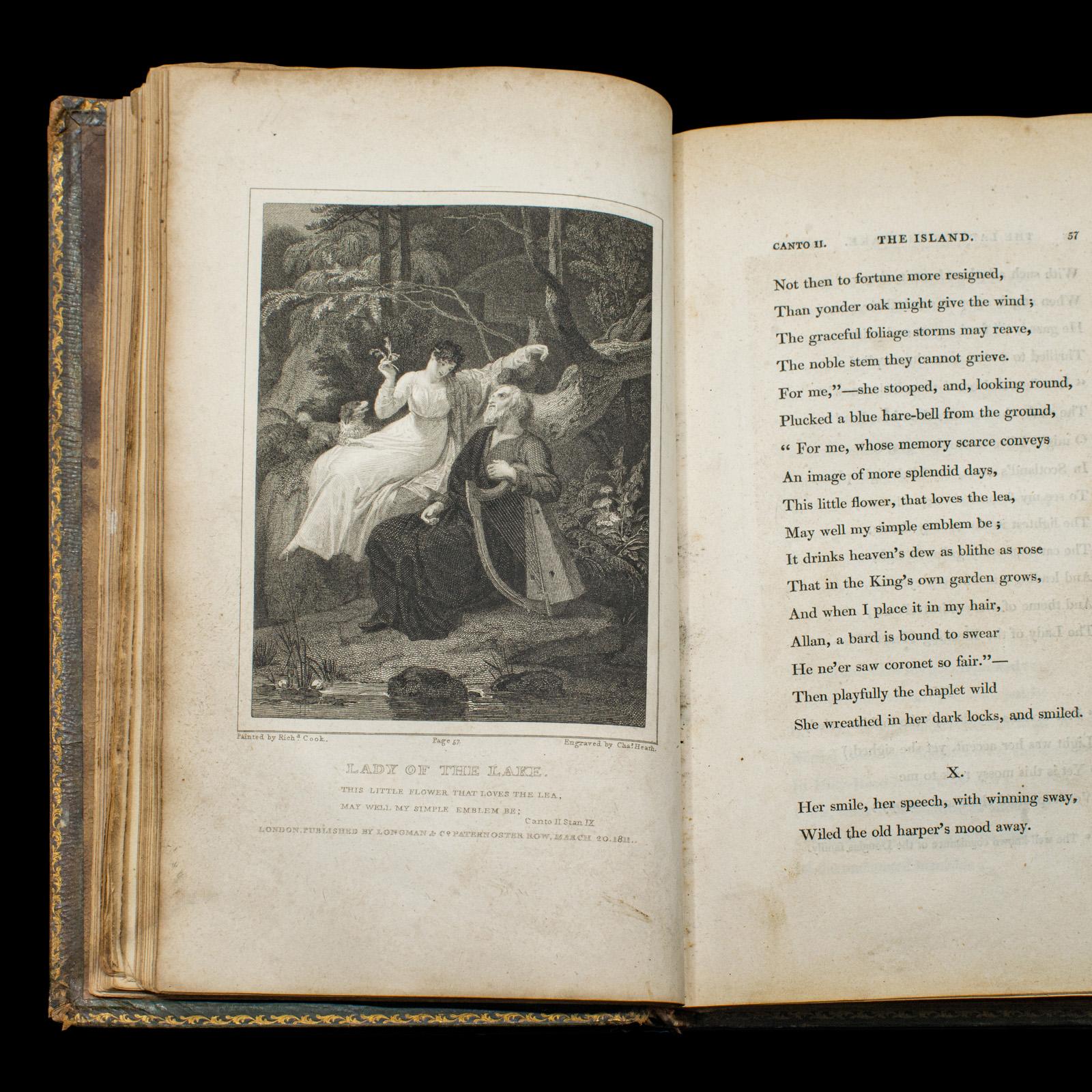 Papier Livre de poésie ancien The Lady Of The Lake, Walter Scott, première édition géorgienne en vente