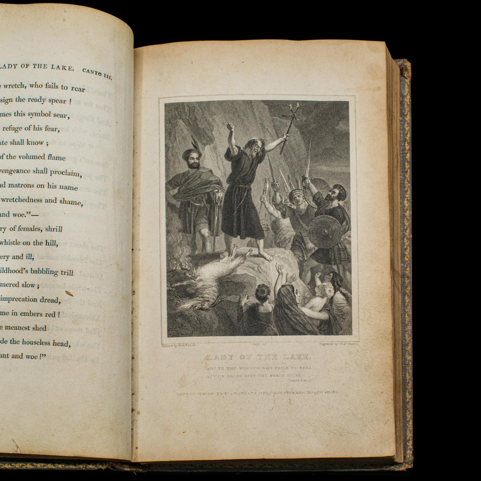 Livre de poésie ancien The Lady Of The Lake, Walter Scott, première édition géorgienne en vente 1
