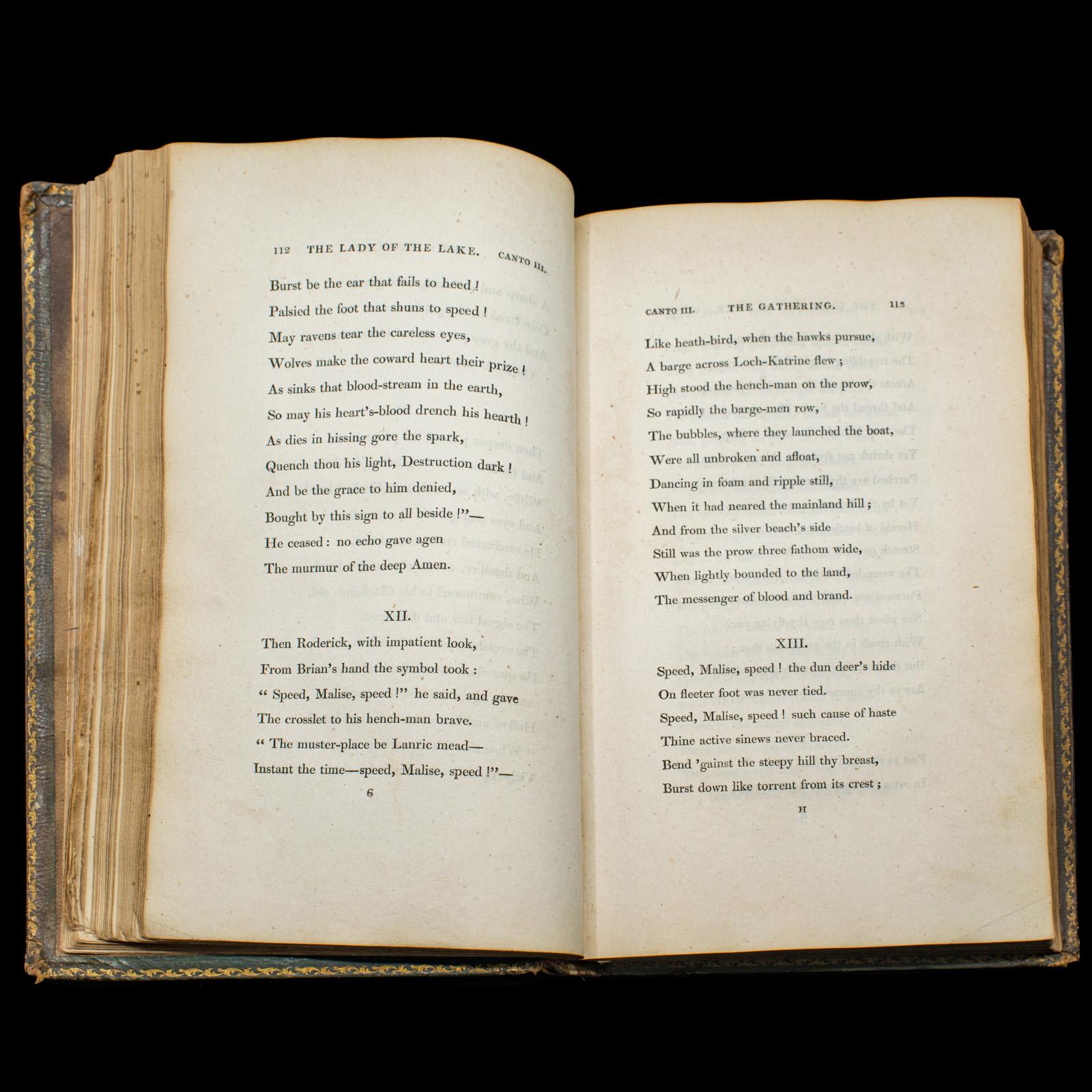 Livre de poésie ancien The Lady Of The Lake, Walter Scott, première édition géorgienne en vente 2