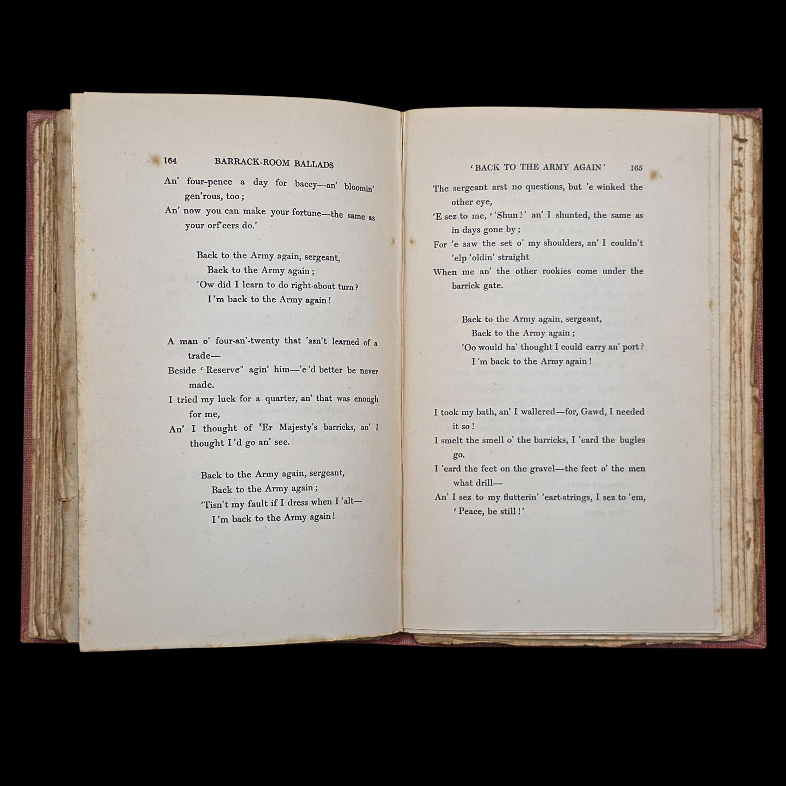 Antique Poetry Book, The Seven Seas, Rudyard Kipling, Poems, Literary Classic For Sale 3