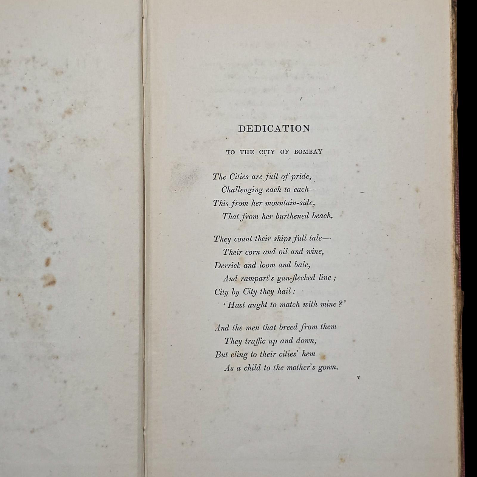 British Antique Poetry Book, The Seven Seas, Rudyard Kipling, Poems, Literary Classic For Sale