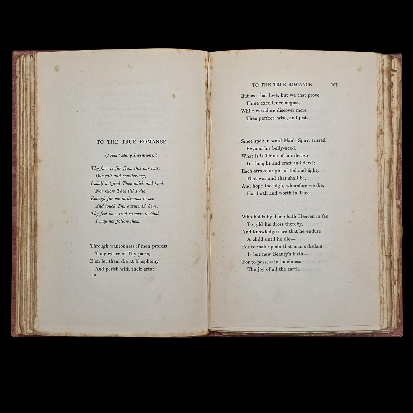 Antique Poetry Book, The Seven Seas, Rudyard Kipling, Poems, Literary Classic For Sale 1