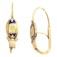 Antique Poissardes Earrings in Rose Gold 18 Karats
