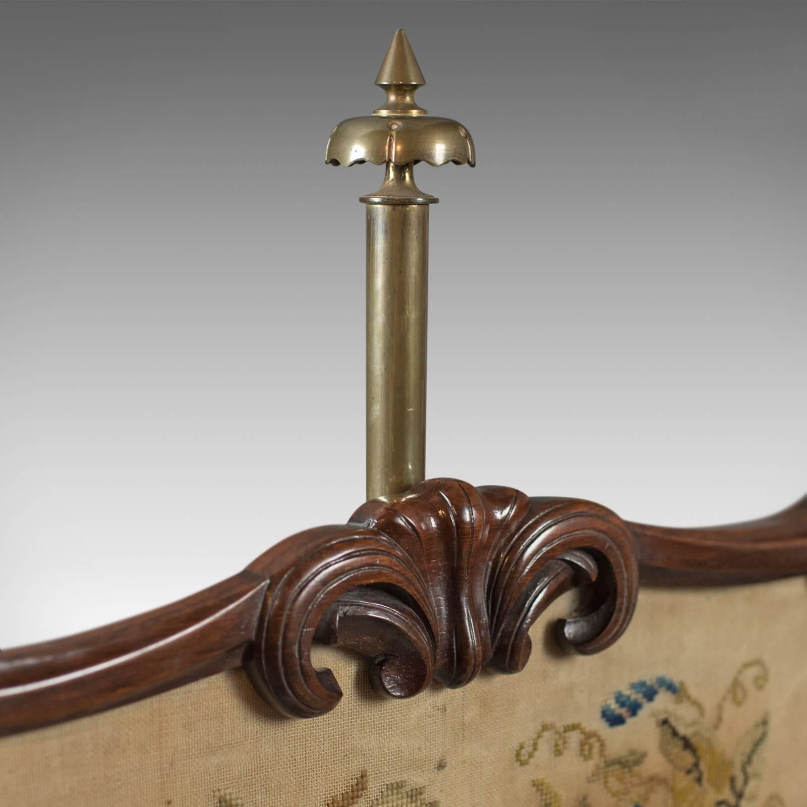 Antiker Pole-Raumteiler, frühviktorianischer Kaminschirm aus Palisanderholz (Englisch) im Angebot