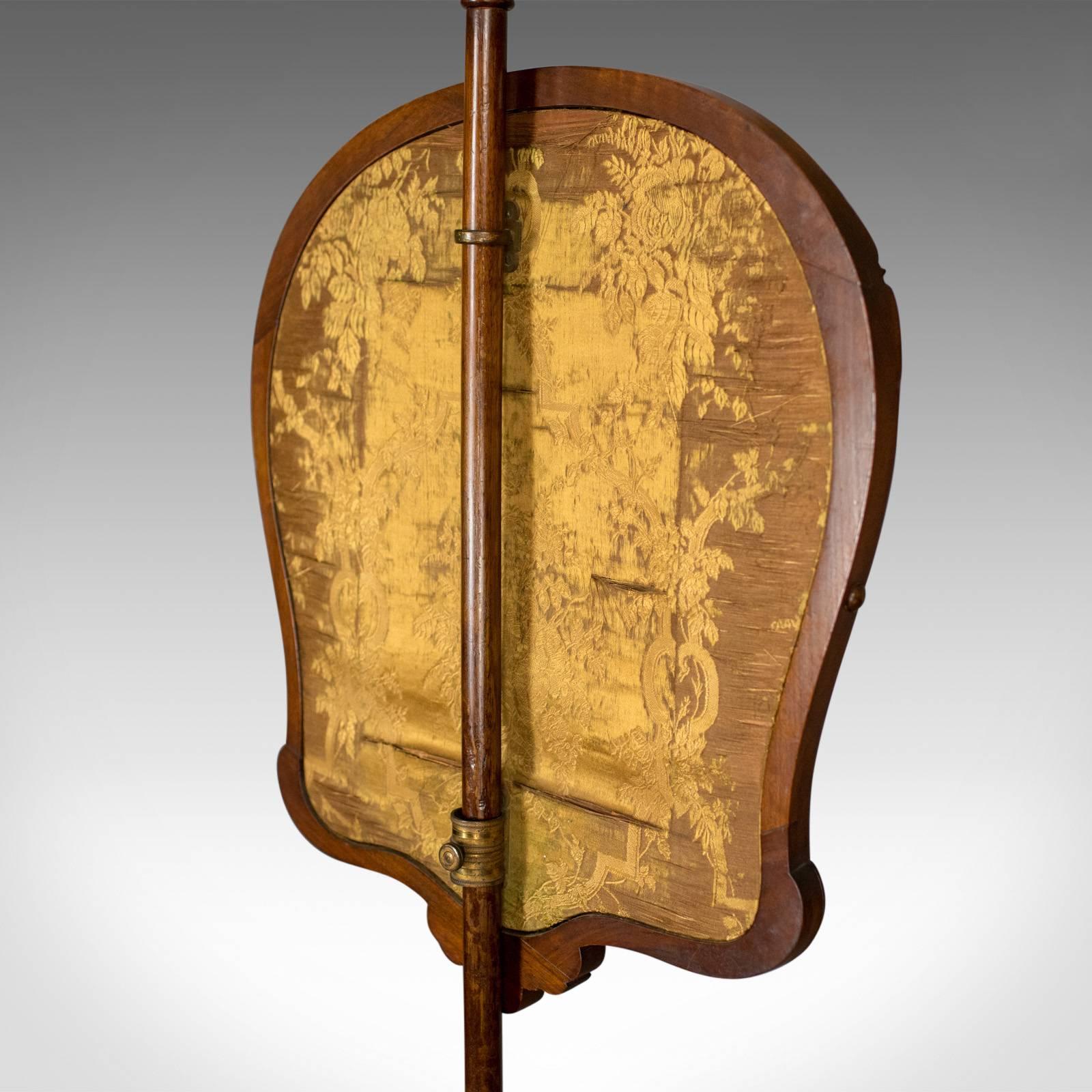 Antique, Pole Screen, English, Victorian, Fire, Needlepoint, Tapestry circa 1850 5