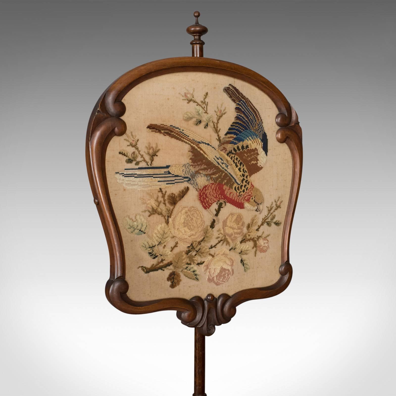 victorian fire screen