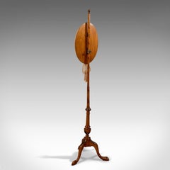 Antique Pole Screen, English, Victorian, Mahogany, Needlepoint, Tapestry