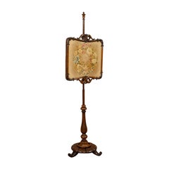 Antique Pole Screen, Rosewood, Needlepoint Tapestry, Fire Screen, Regency, 1820