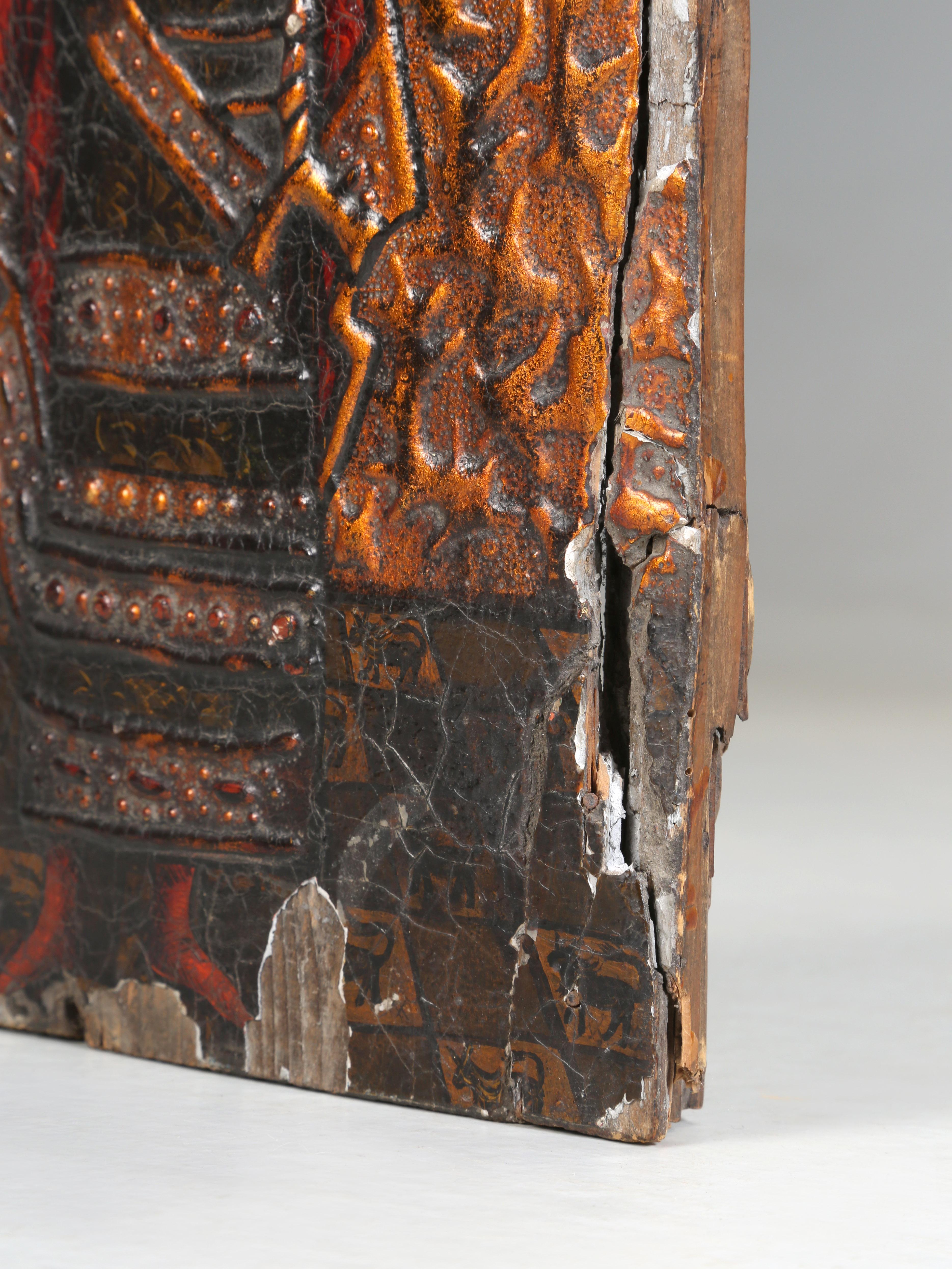 Antique icône polonais de l'icône orthodoxe de Saint Théodose vers 1800 en vente 5