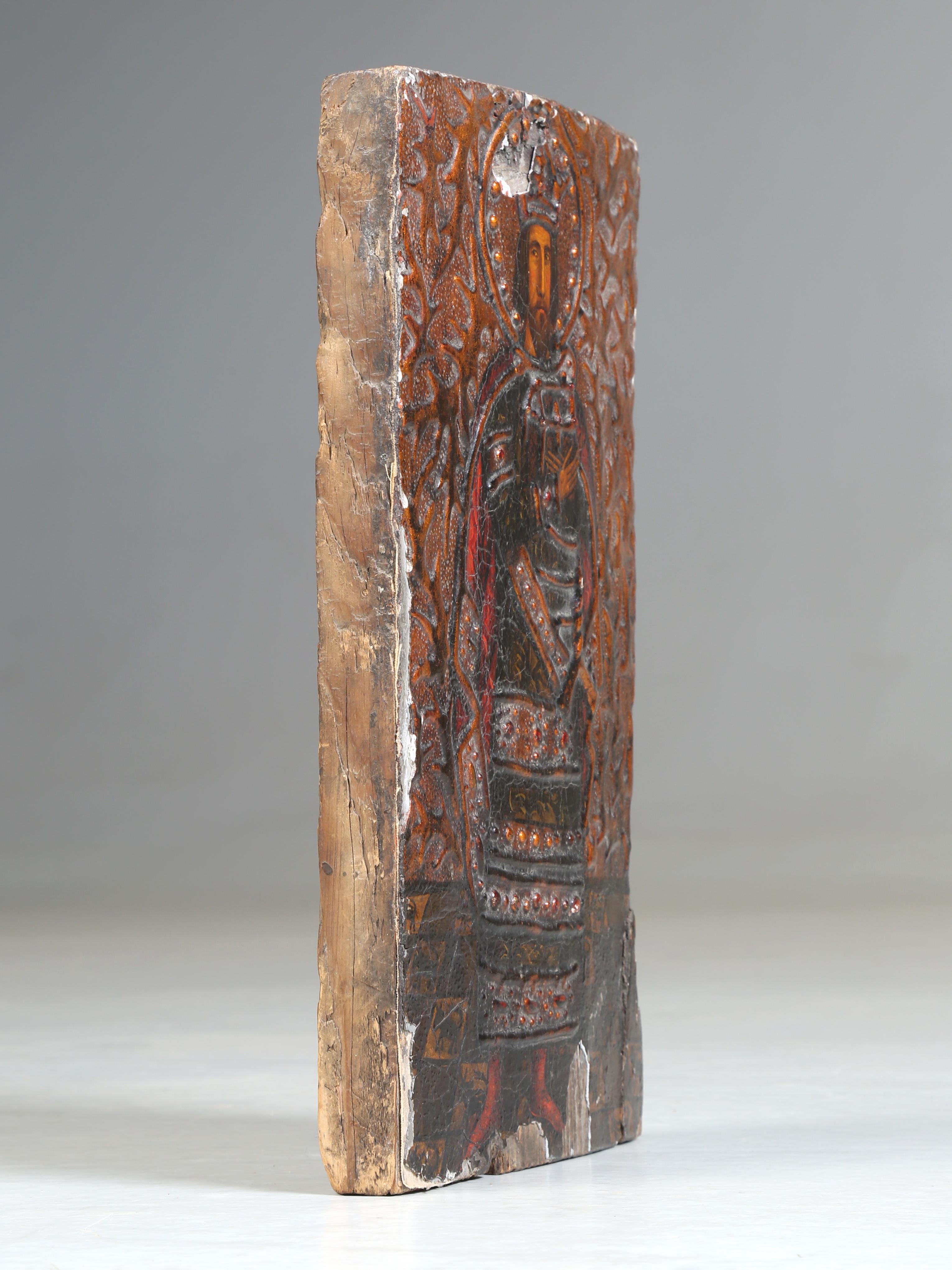 Antique icône polonais de l'icône orthodoxe de Saint Théodose vers 1800 en vente 6