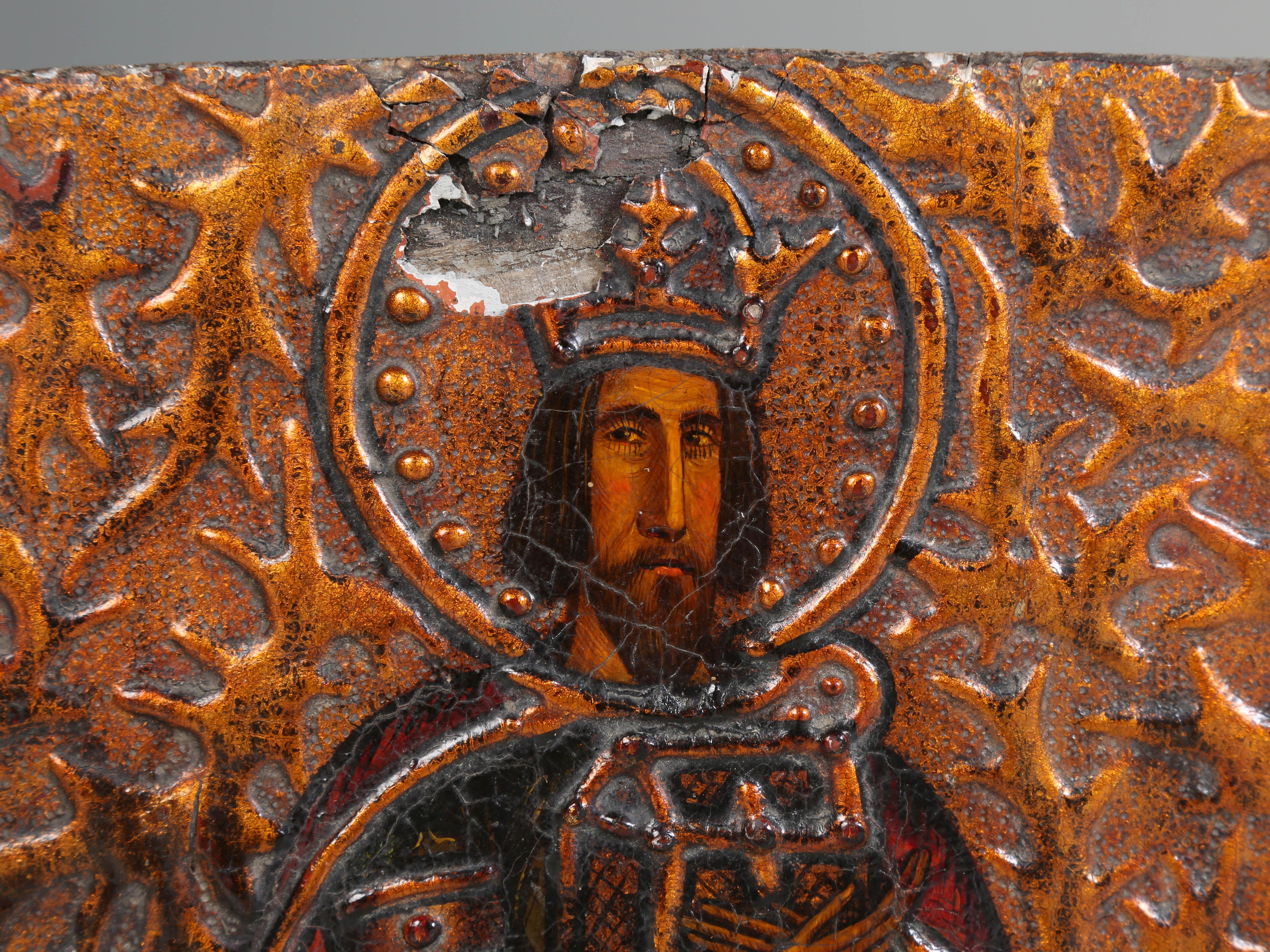 Polonais Antique icône polonais de l'icône orthodoxe de Saint Théodose vers 1800 en vente
