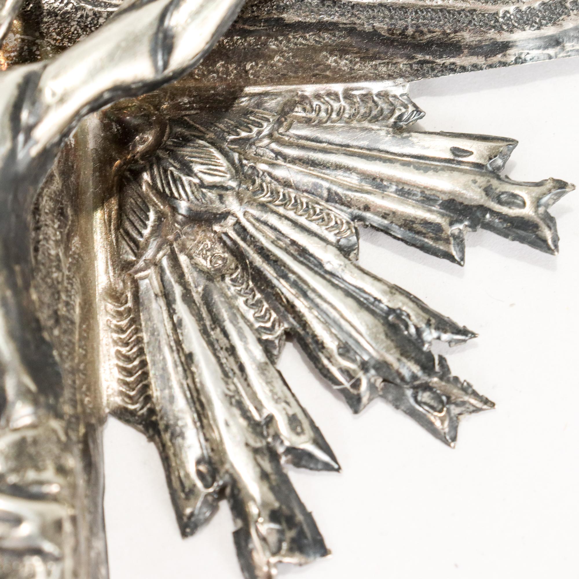 Croce o crocifisso ortodosso orientale antico in argento massiccio polacco 8