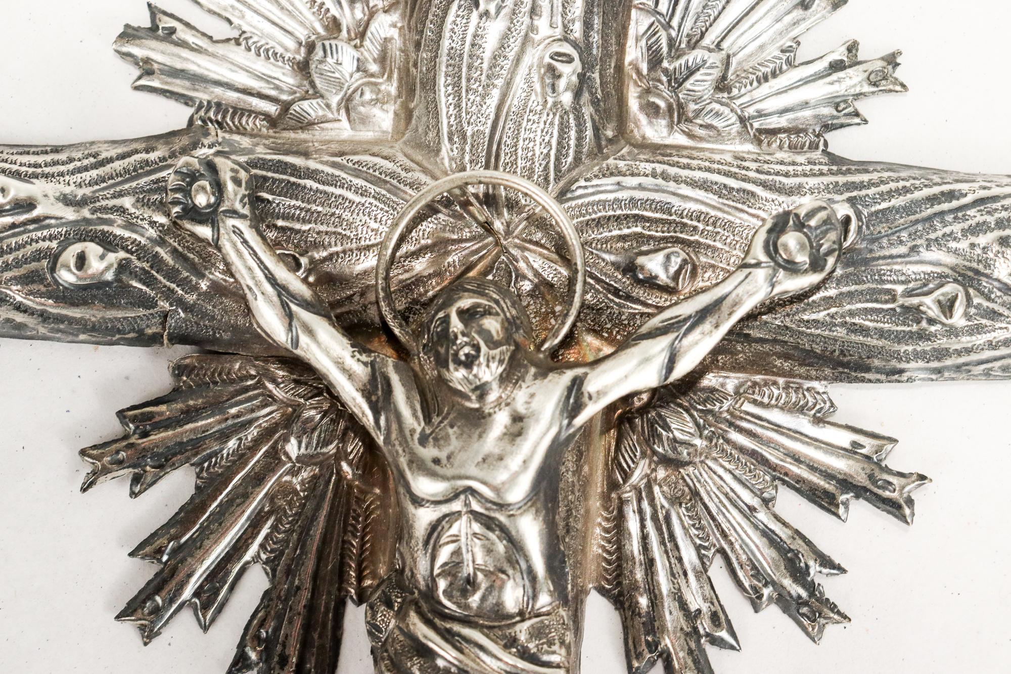 Antique Polish Solid Silver Eastern Orthodox Cross or Crucifix 2