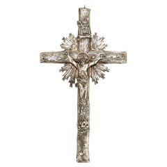 Antique Polish Solid Silver Eastern Orthodox Cross or Crucifix