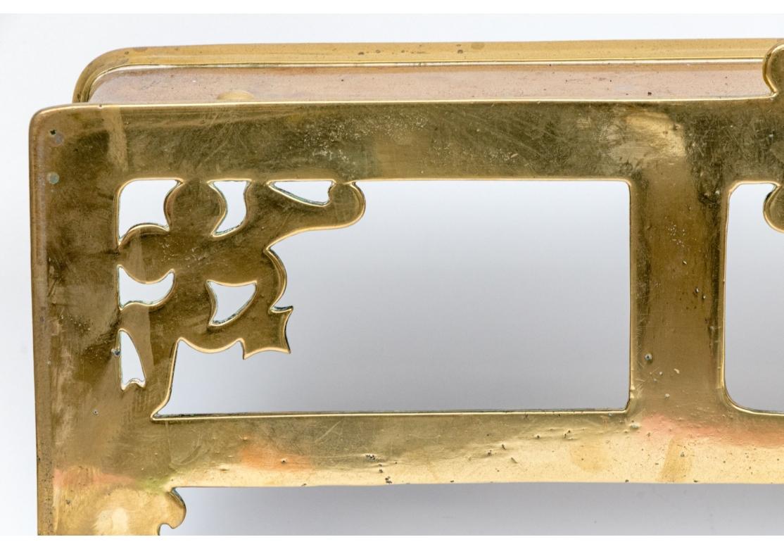 Georgian Antique Polished Brass Trivet Fire Fender For Sale