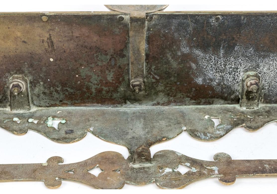 19th Century Antique Polished Brass Trivet Fire Fender For Sale