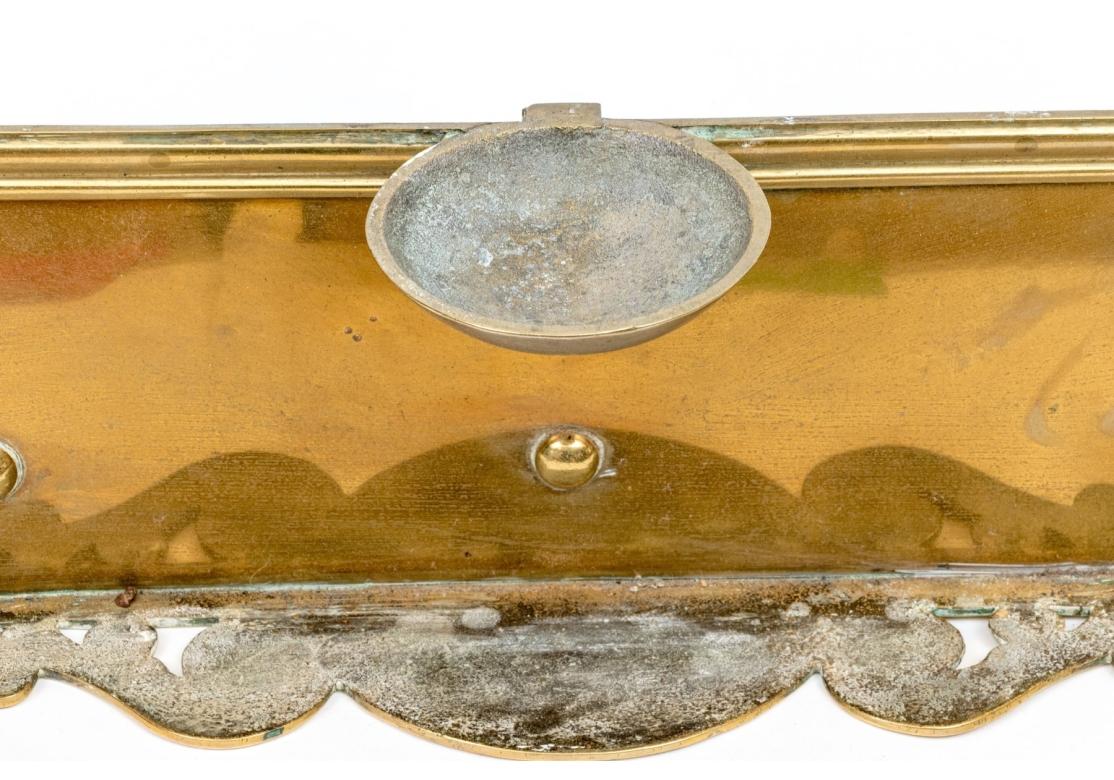 Antique Polished Brass Trivet Fire Fender For Sale 1