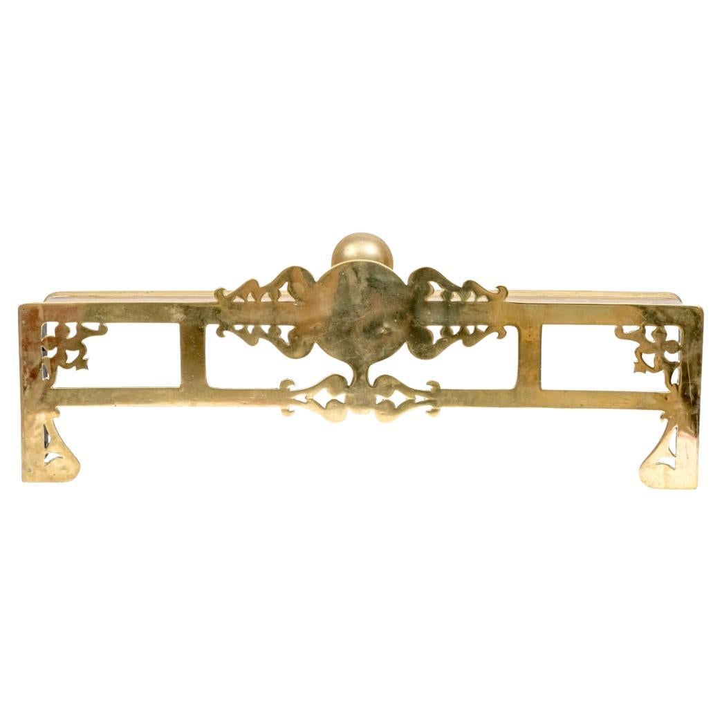 Antique Polished Brass Trivet Fire Fender For Sale