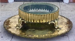 Antique Polished Brass Turkish Barzier Now a Centerpiece Stand