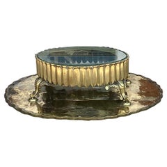 Antique Polished Brass Turkish Barzier Now a Centerpiece Stand
