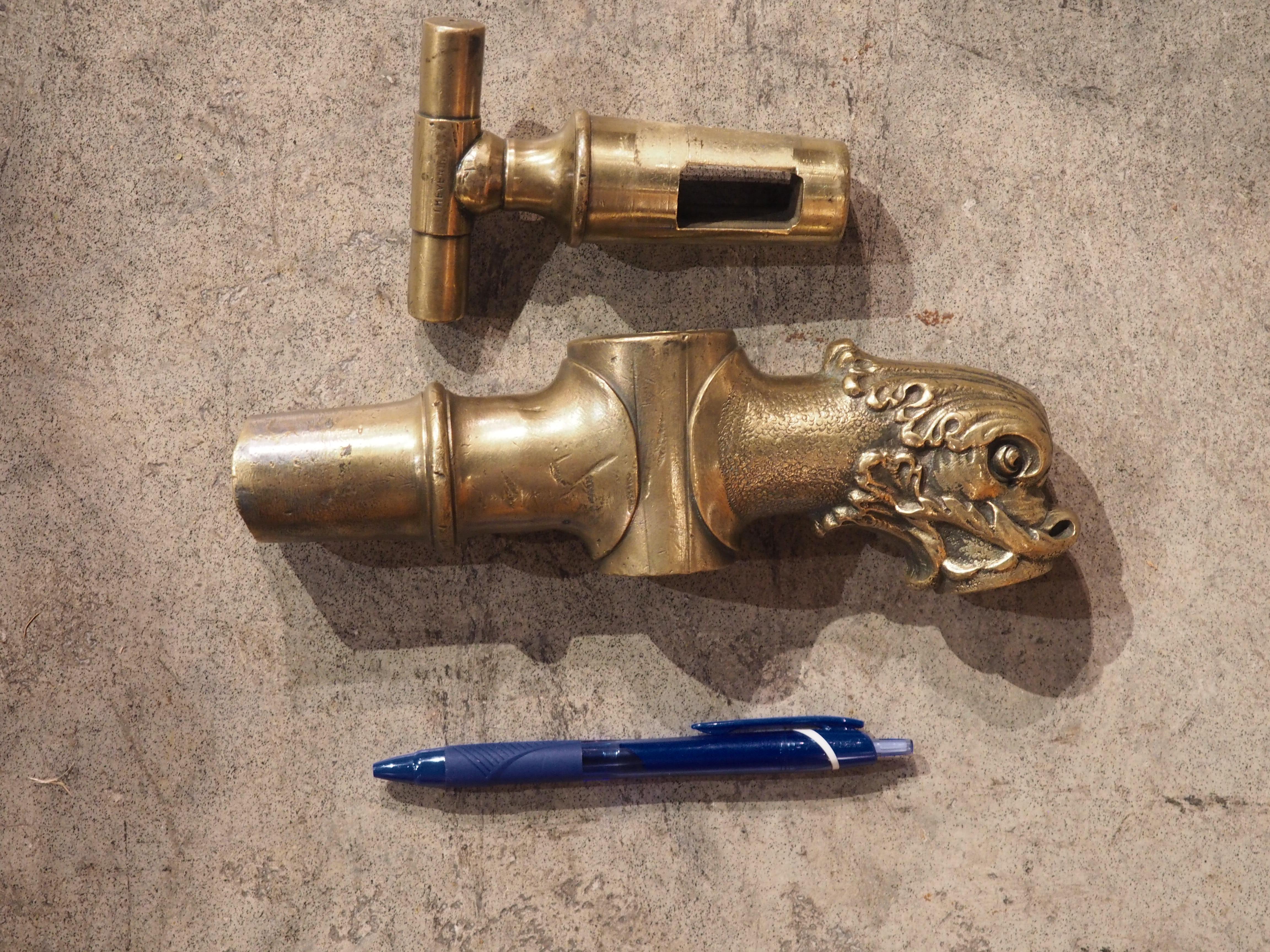 Antique Polished Bronze Dolphin Spout from France, Mid 1800s 1