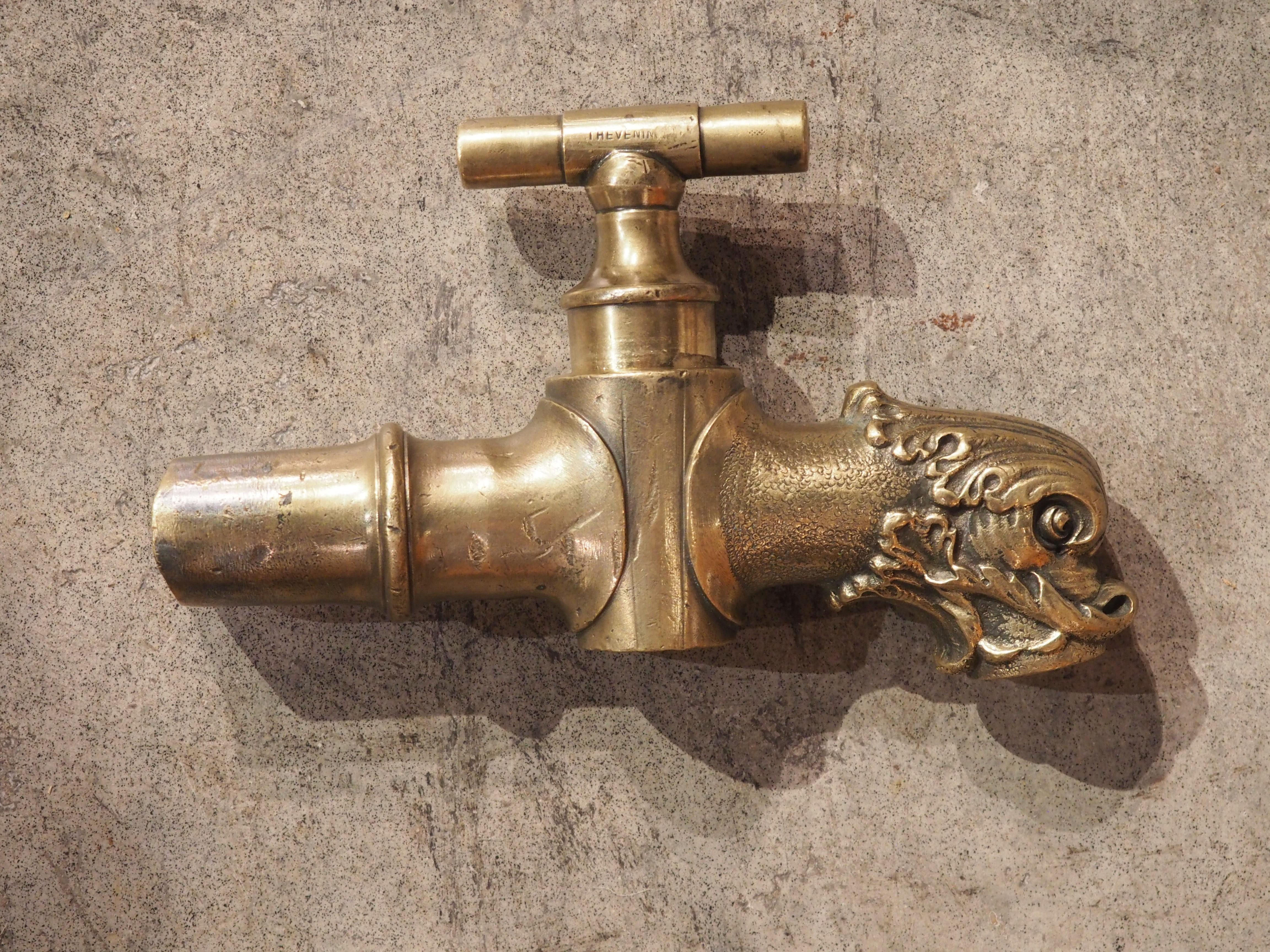 Antique Polished Bronze Dolphin Spout from France, Mid 1800s 2