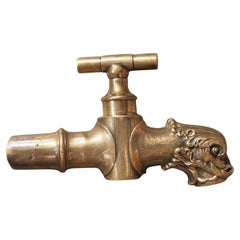 Antique Polished Bronze Dolphin Spout from France, Mid 1800s