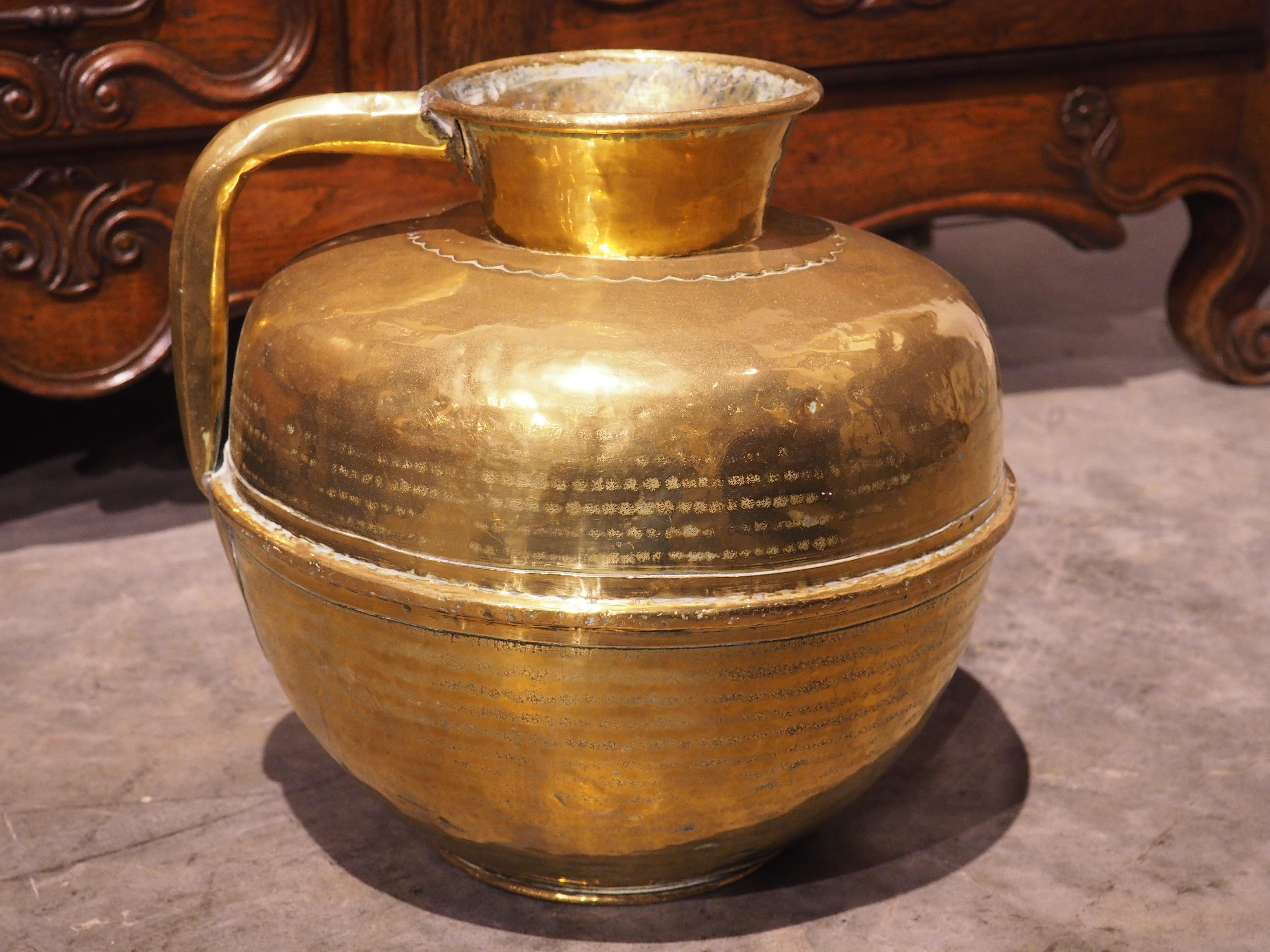 Antique Polished French Brass Milk Jug from Normandy, Circa 1850 4