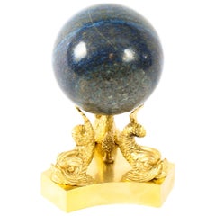 Antique Polished Lapis Lazuli and Ormolu Sphere, 19th Century
