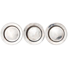 Antique Polished Pewter Plates, English, 18th Century