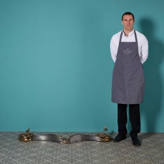 Antique Polished Steel & Brass Fire Fender