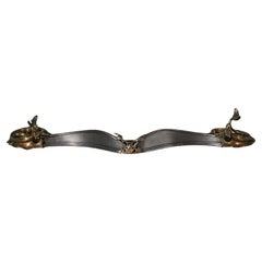 Pare-feu en acier et laiton polis antiques