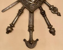 Antique Polished Steel Coat of Arms, Circa 1890-1900.