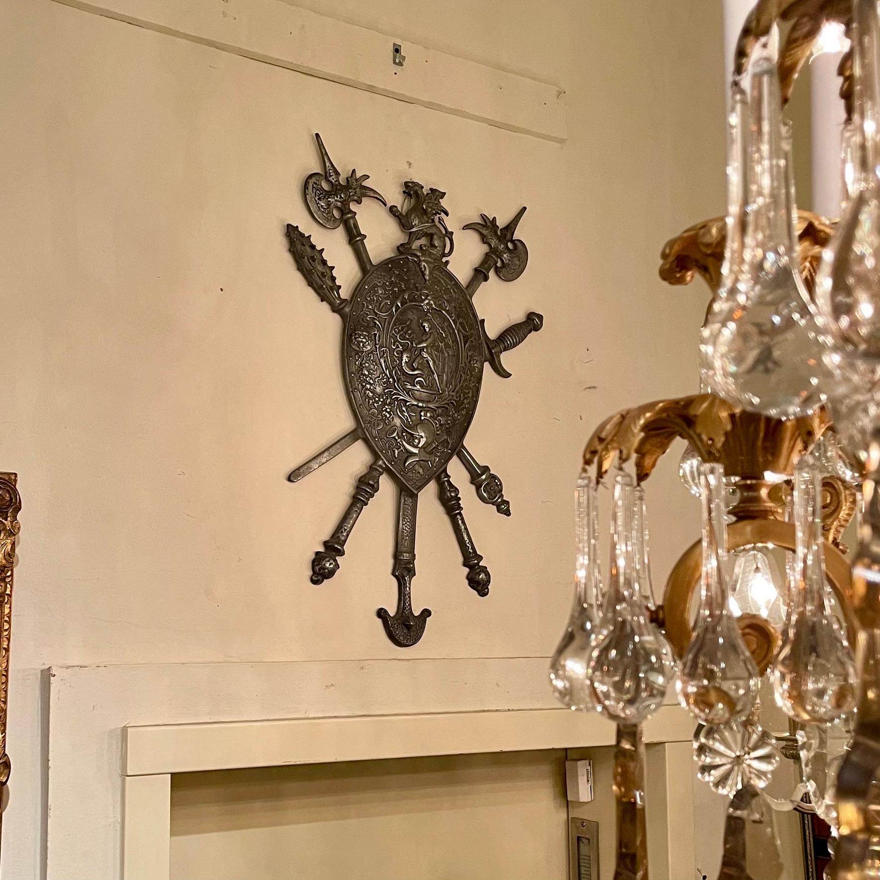 Antique Polished Steel Coat of Arms, Circa 1890-1900. en vente 2