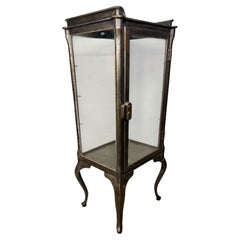 Antique Polished Steel Medical Cabinet with Cabriole Legs / rare version /