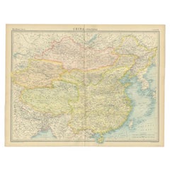 Vintage Political Map of China, 1922
