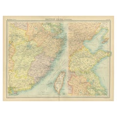 Antique Political Map of Eastern China, 1922