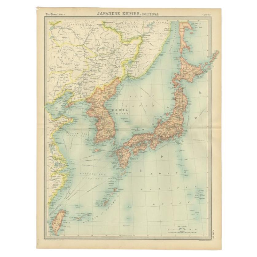 Antique Political Map of the Japanese Empire, 1922 For Sale