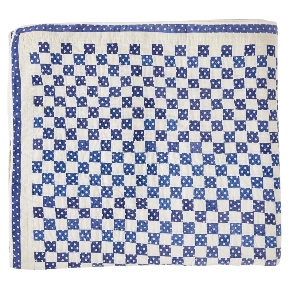 Antique Polka Dot Postage Stamp Quilt, circa 1940